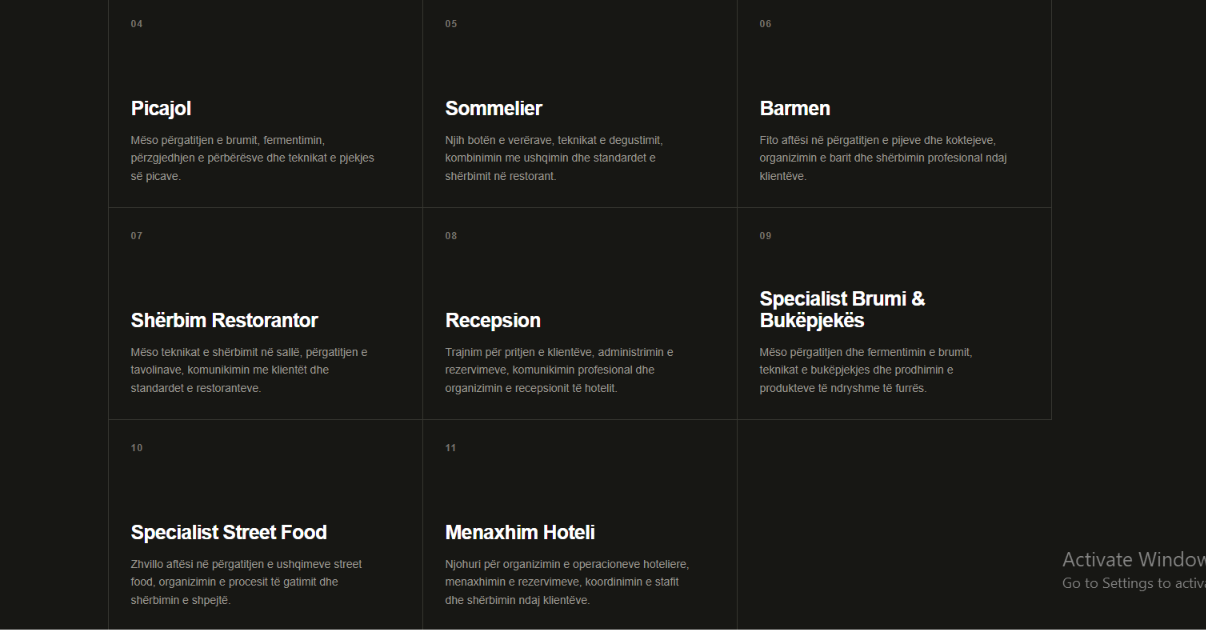 Course programmes